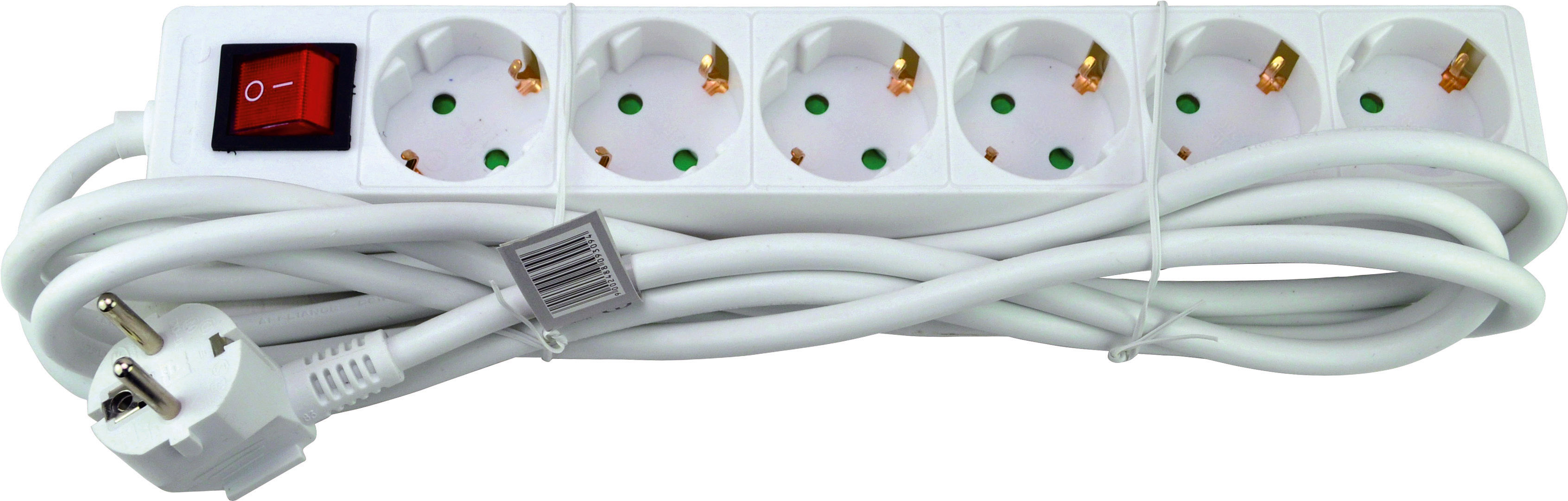 Extension Socket with switch SCHUKO 6-sockets 3 m