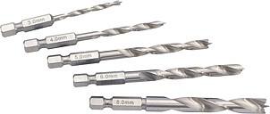 QuickBit® Brad Point Bit Set 5pcs 3–8 mm