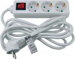 Extension Socket with switch SCHUKO 3-sockets 3 m
